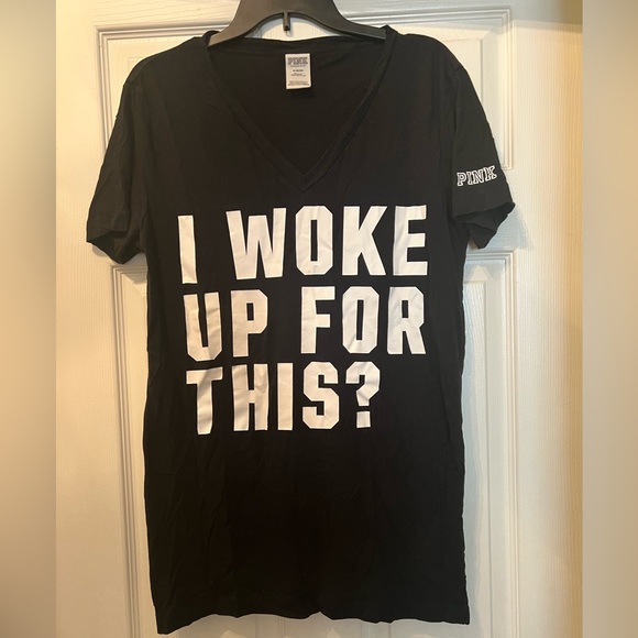 PINK Victoria's Secret Black Sleep Top - Picture 1 of 7